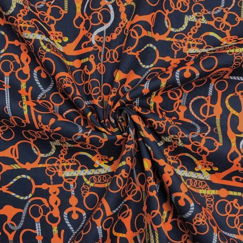 Chains and Ropes Cotton Poplin Fabric