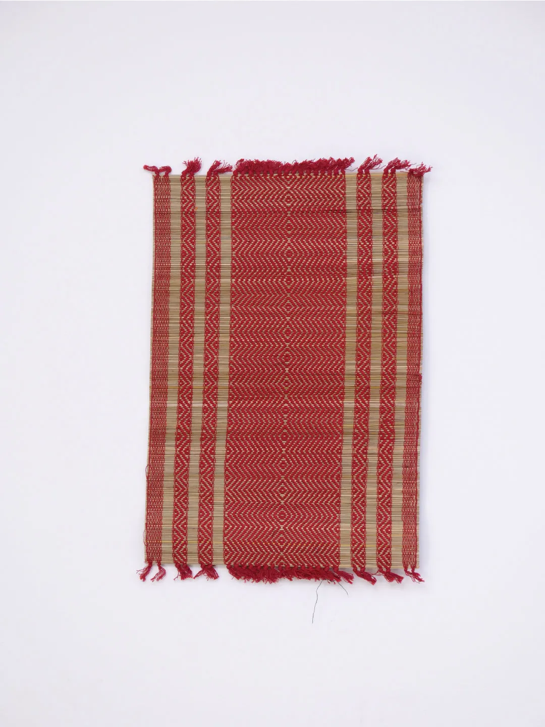 Handcrafted Madhurkathi Table Mat And Runner Set Maroon