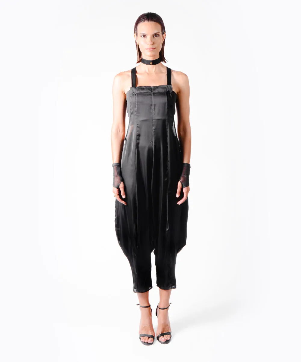JUMPSUIT JUMP BLACK SATIN