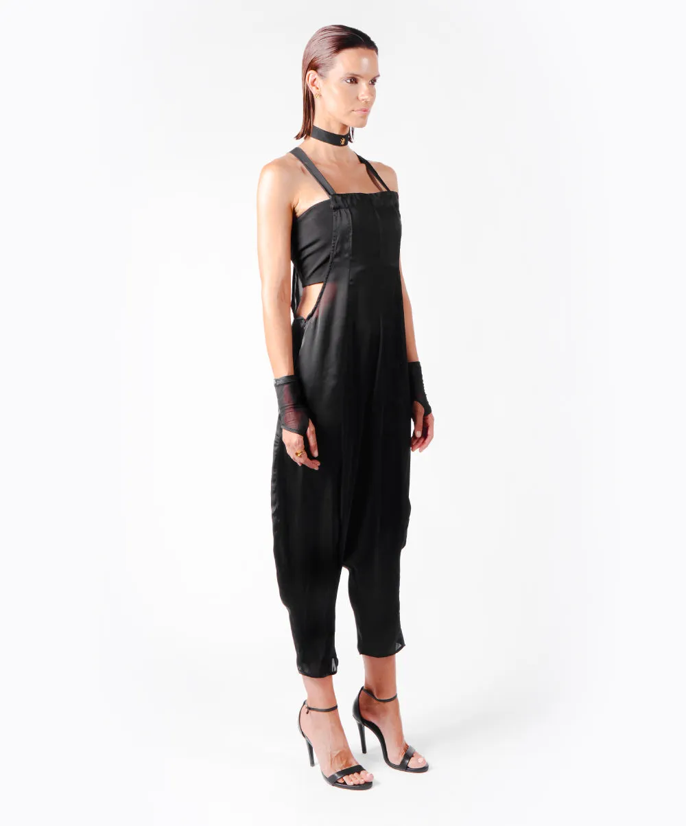 JUMPSUIT JUMP BLACK SATIN