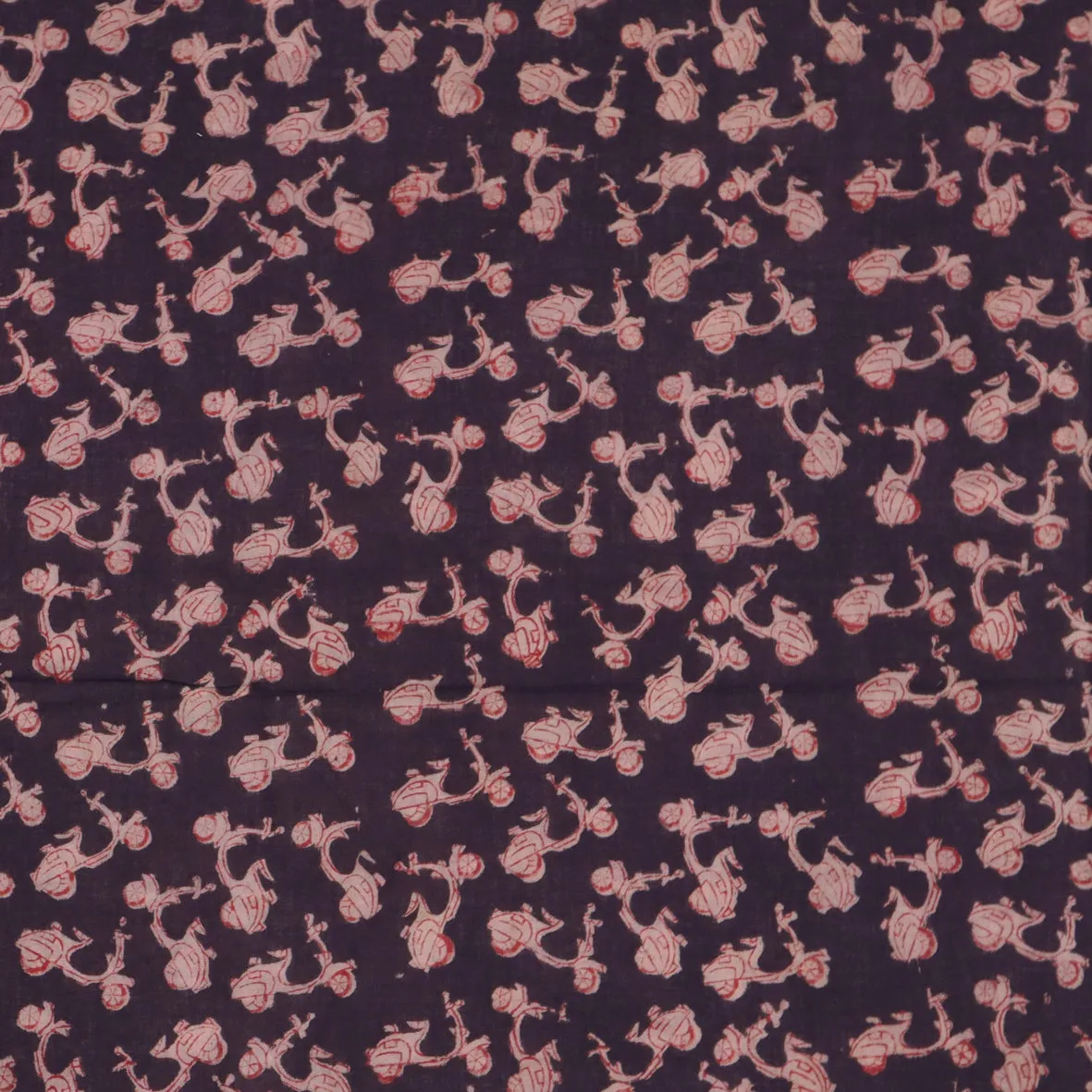 KK1427 Kalamkari Cotton Bandana - Black Bikes (KK1427)