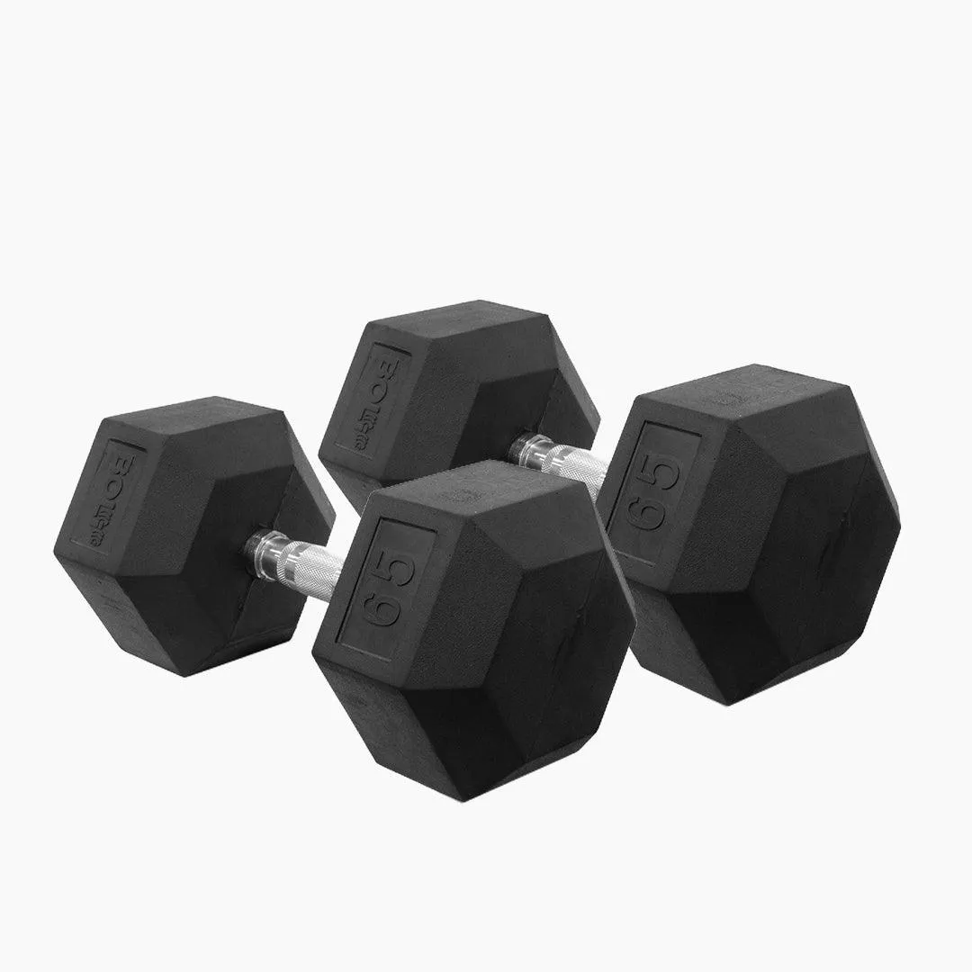 LONESTAR RUBBER HEX DUMBBELL (PAIRS)